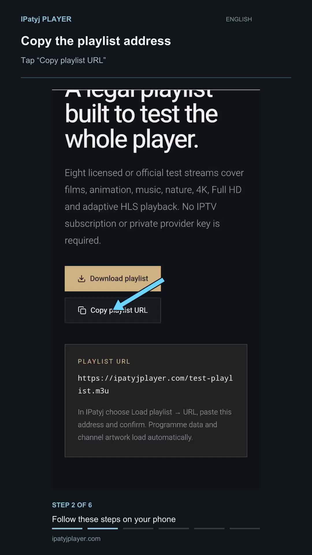 How to load the demo playlist · English